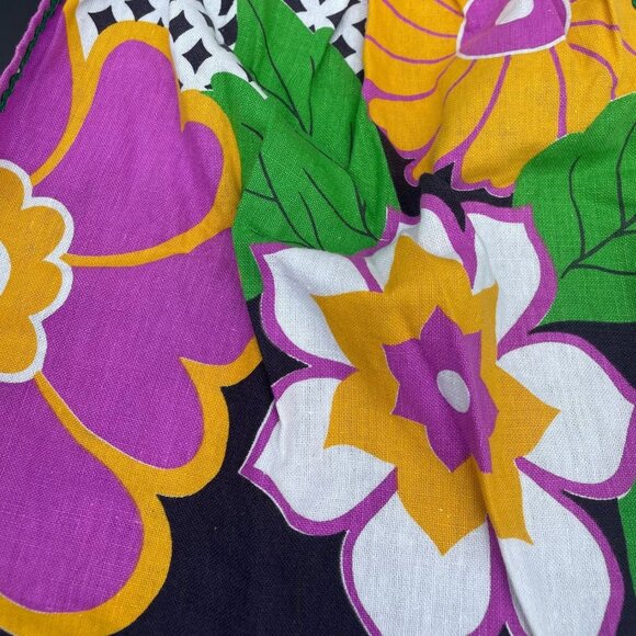 Vintage Apron Pot Holders Set Handmade Flower Power Pink Black White Floral - Picture 3 of 10